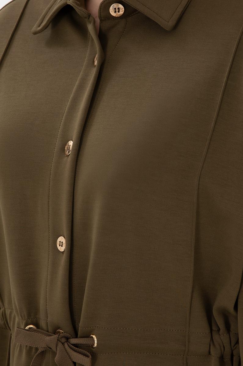 Kadın Haki Örme Gömlek