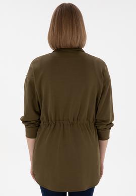 Kadın Haki Örme Gömlek - 50298197004