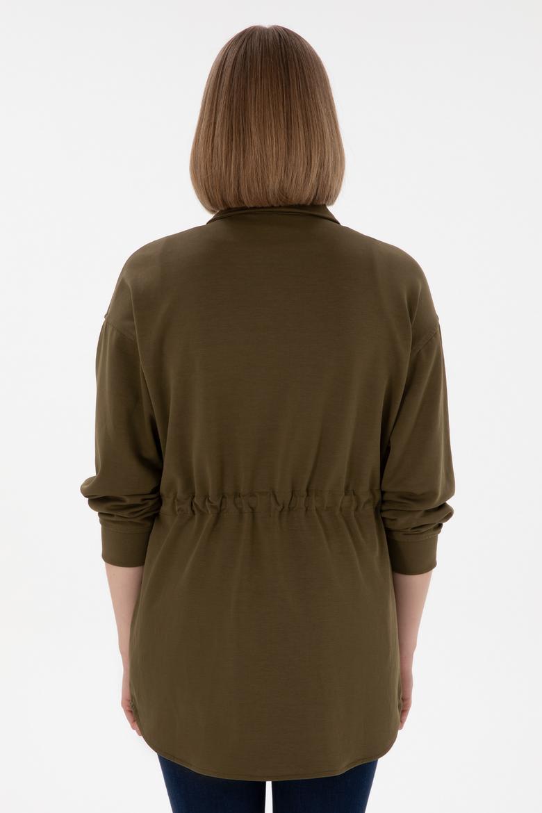 Kadın Haki Örme Gömlek - 50298197004