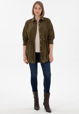 Kadın Haki Örme Gömlek - 50298197004