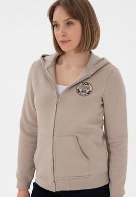 Kadın Taş Şardonlu Kapüşonlu Sweatshirt - 50296338025