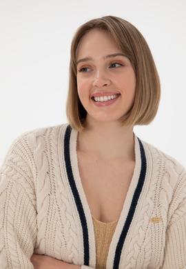 Kadın Krem Triko Hırka - 50293071014