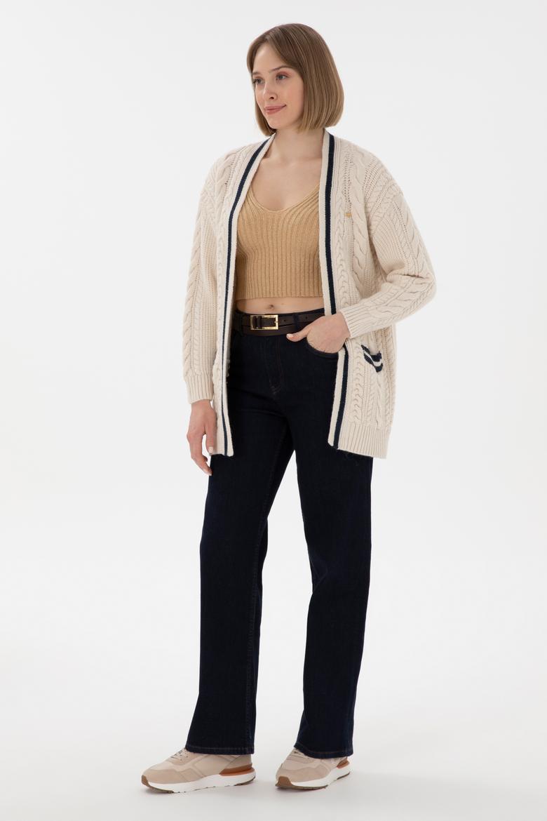 Kadın Krem Triko Hırka - 50293071014