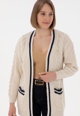 Kadın Krem Triko Hırka - 50293071014