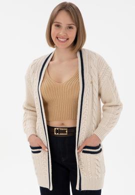 Kadın Krem Triko Hırka - 50293071014