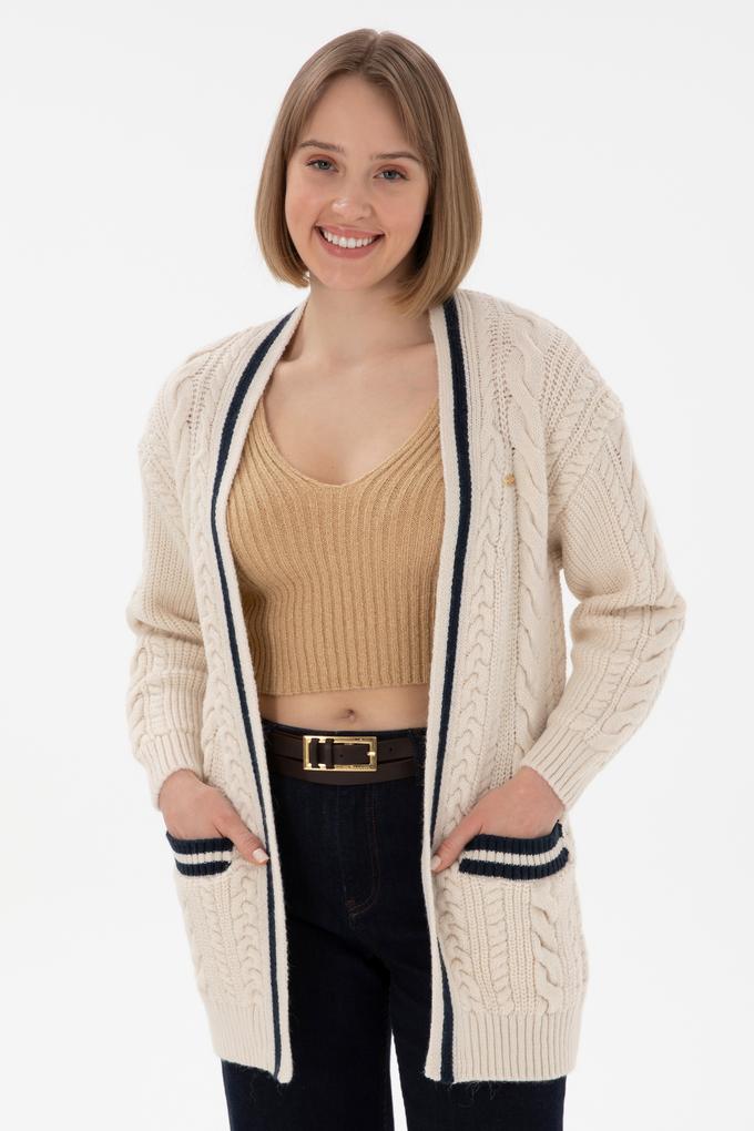 Kadın Krem Triko Hırka