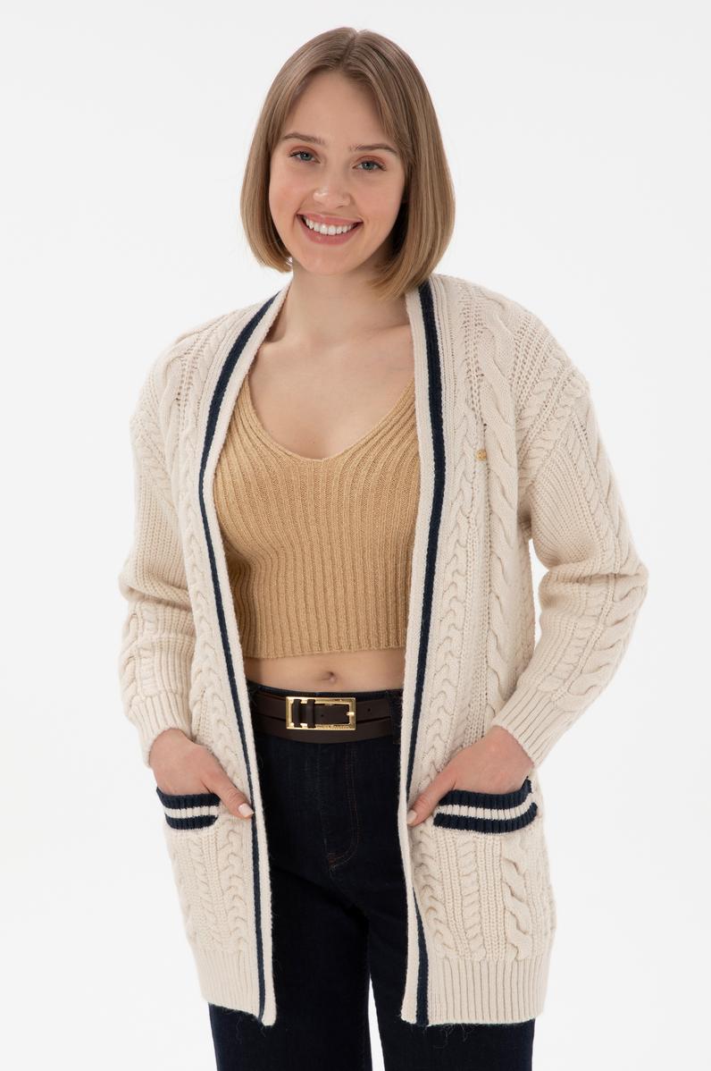 Kadın Krem Triko Hırka