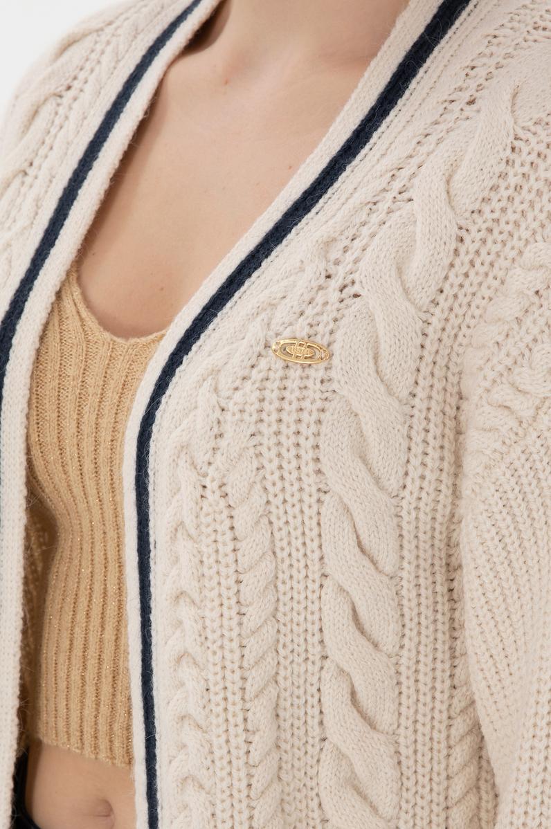 Kadın Krem Triko Hırka