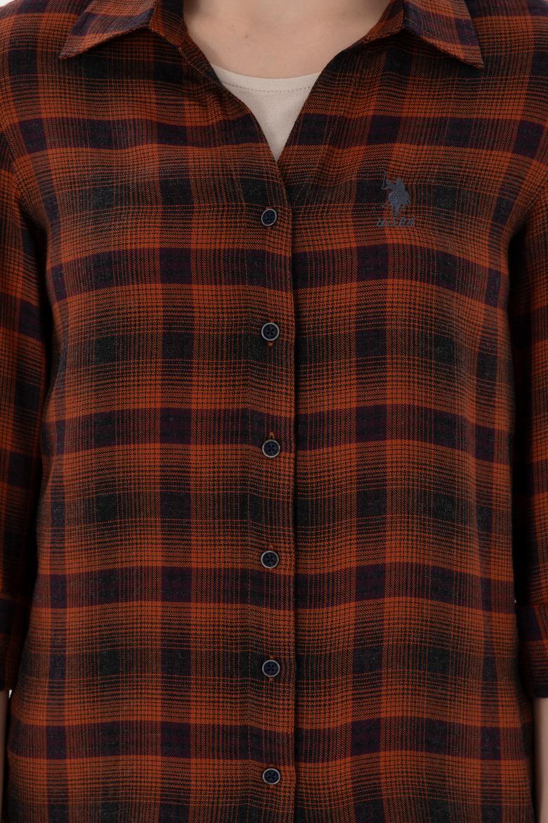 Kadın Kiremit Uzun Kollu Gömlek - 50296996003