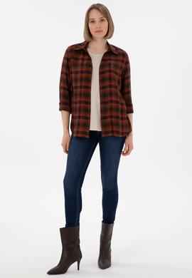 Kadın Kiremit Uzun Kollu Gömlek - 50296996003