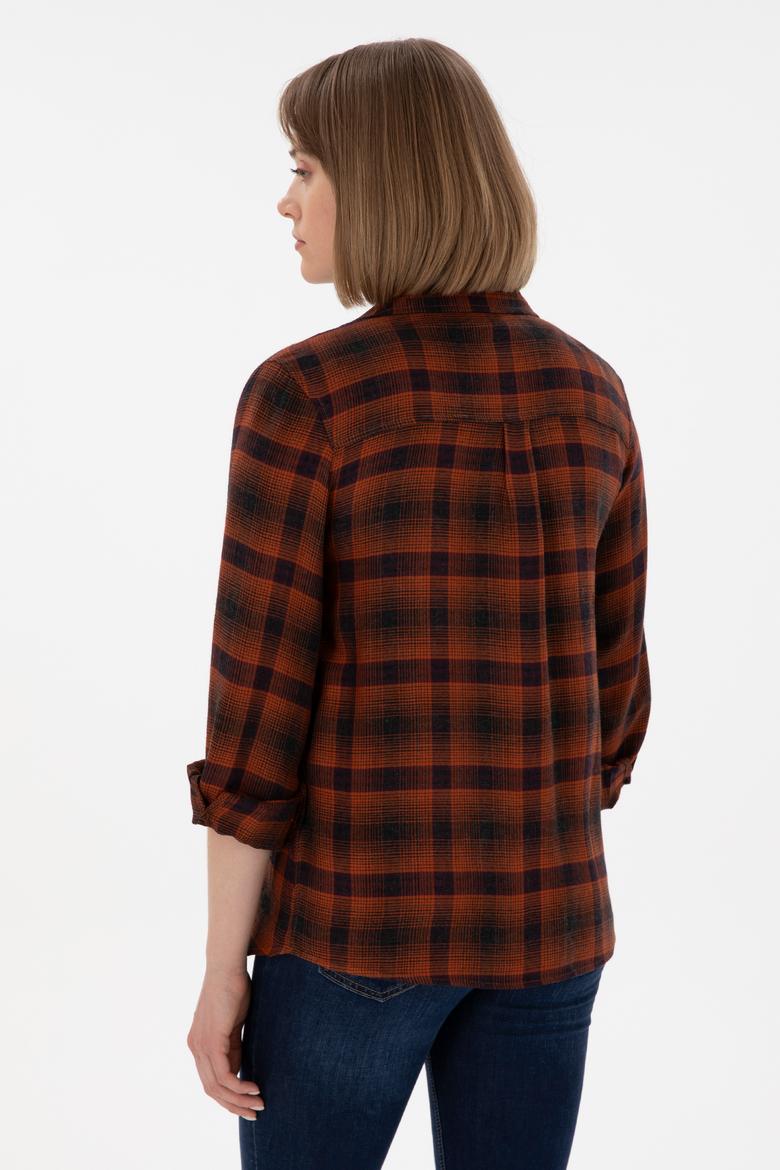 Kadın Kiremit Uzun Kollu Gömlek - 50296996003