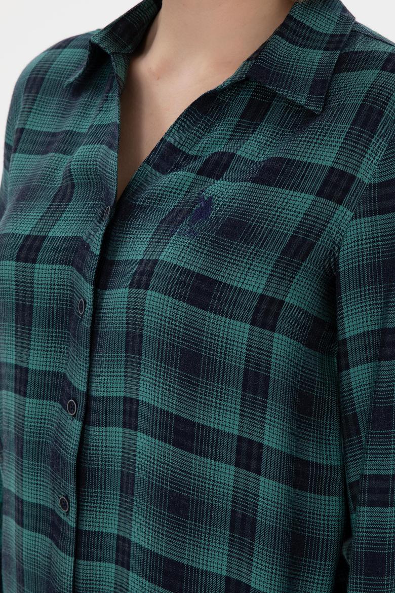 Kadın Mint Uzun Kollu Gömlek - 50296996011