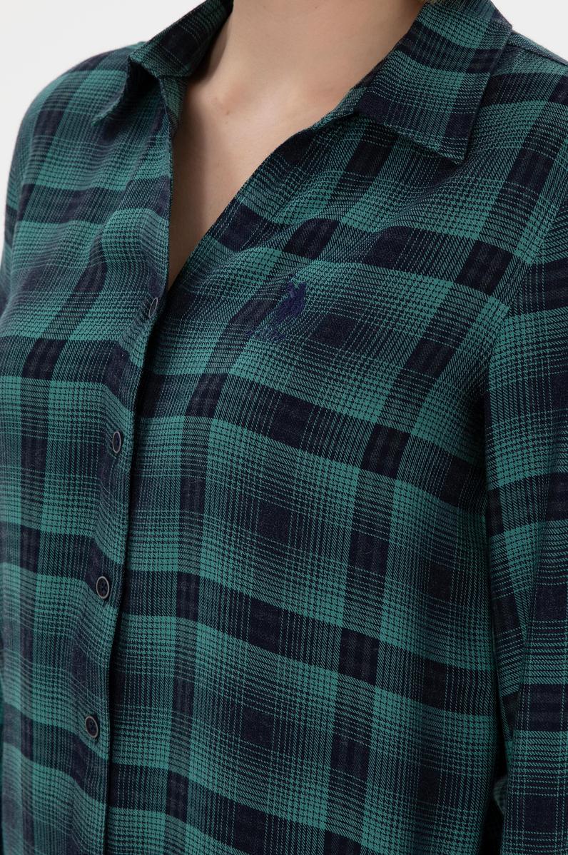 Kadın Mint Uzun Kollu Gömlek