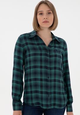 Kadın Mint Uzun Kollu Gömlek - 50296996011