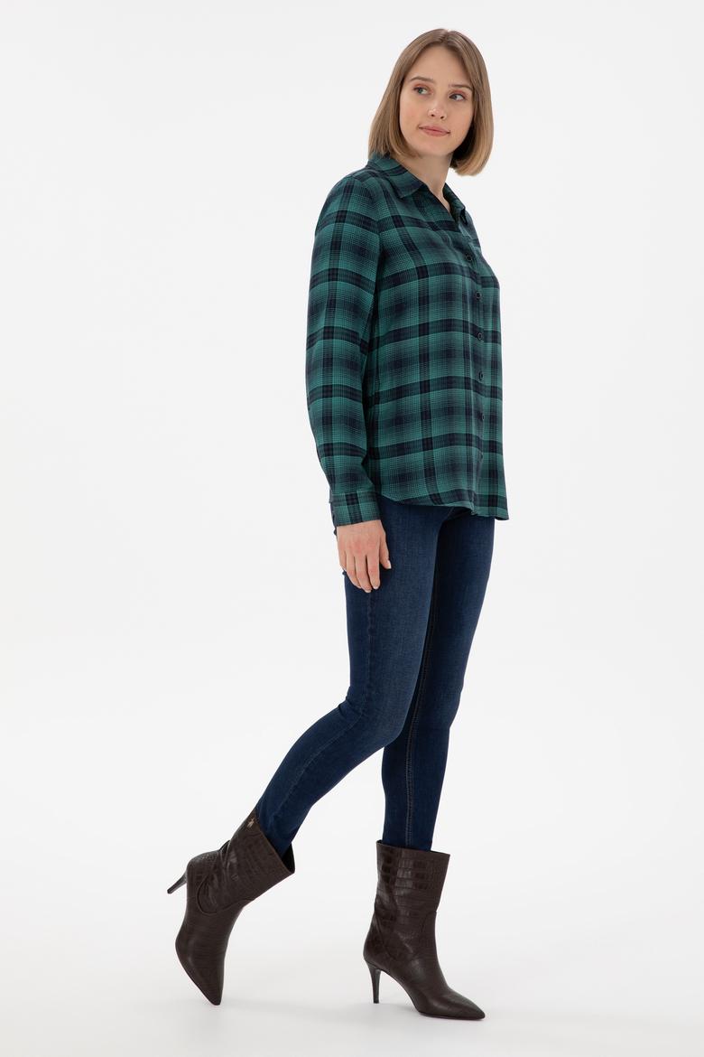 Kadın Mint Uzun Kollu Gömlek - 50296996011