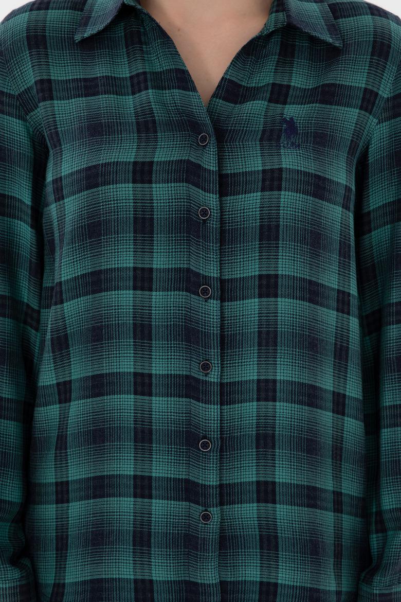 Kadın Mint Uzun Kollu Gömlek - 50296996011