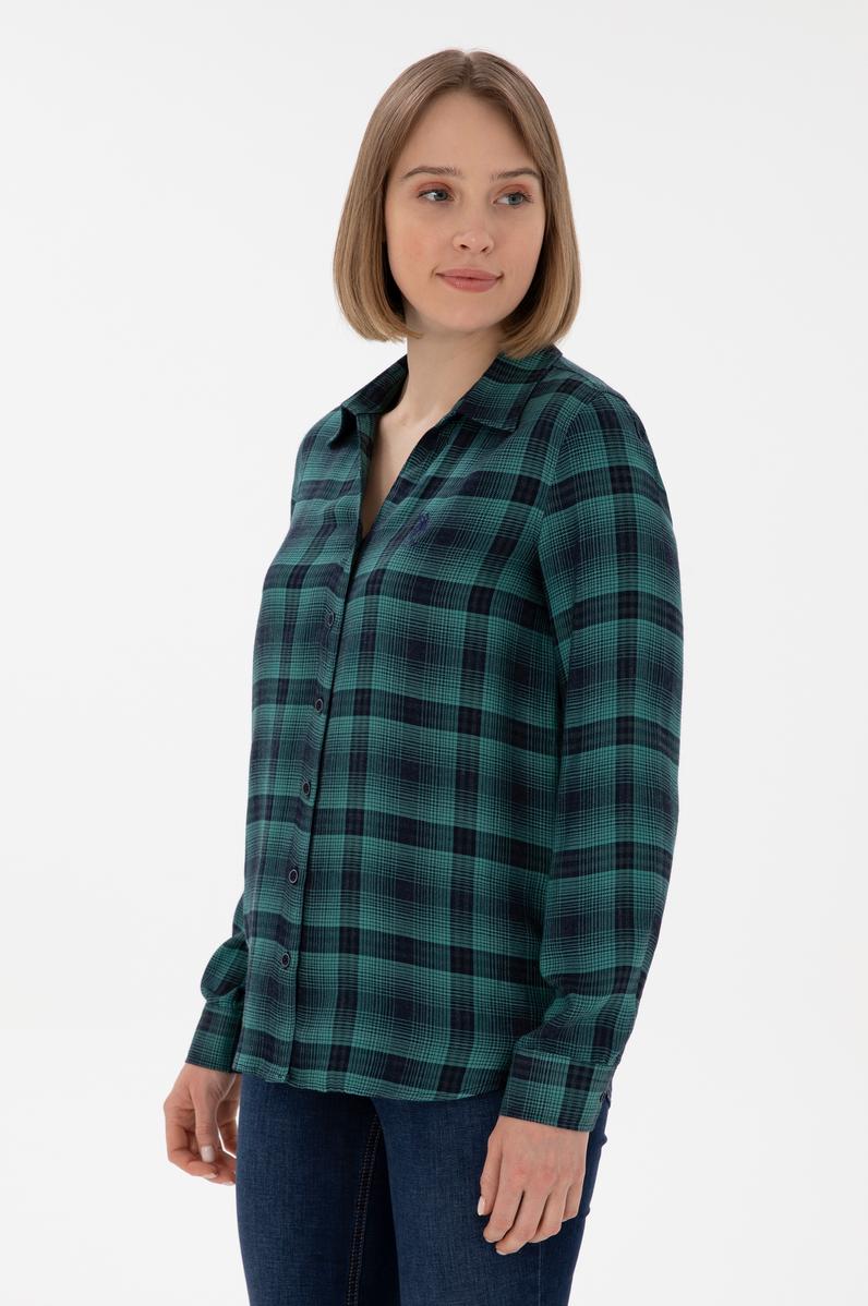 Kadın Mint Uzun Kollu Gömlek