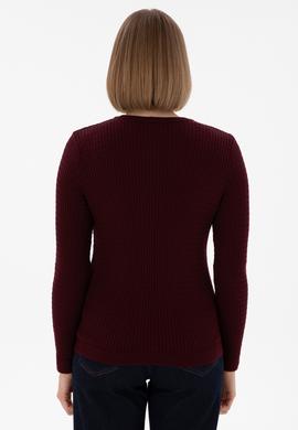 Kadın Koyu Bordo Bisiklet Yaka Basic Kazak - 50312922004