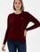 Kadın Bordo Bisiklet Yaka Basic Kazak