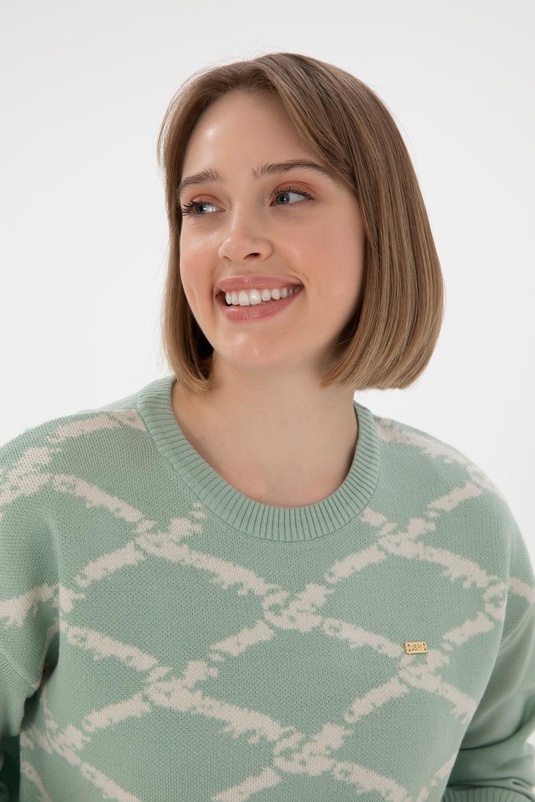 Kadın Su Yeşili Kazak - 50297432011