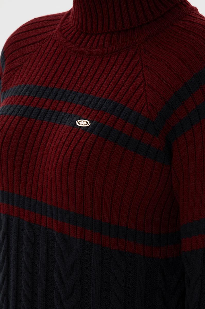 Kadın Bordo Boğazlı Kazak