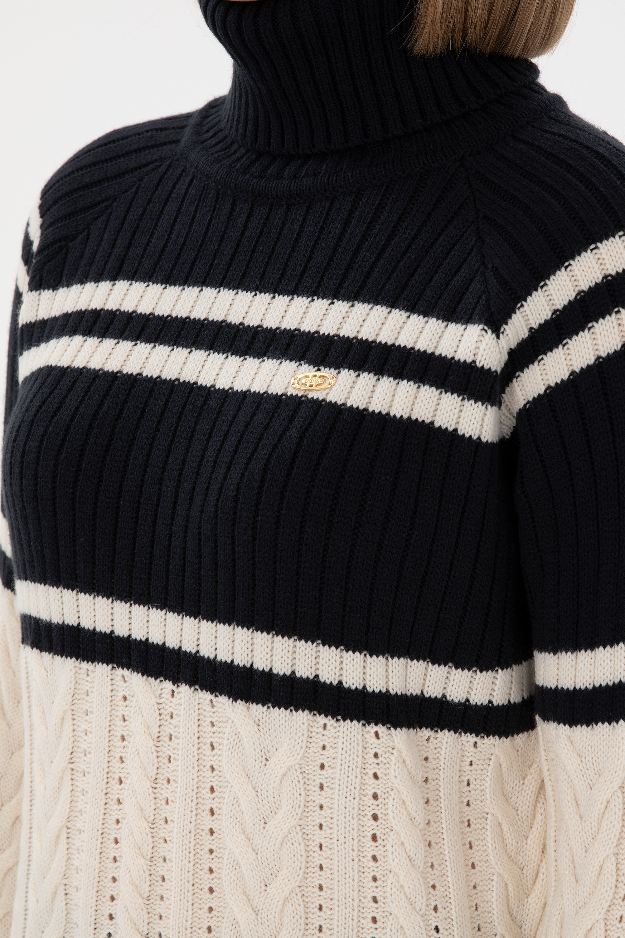 بافت آستین بلند ریلکس یقه اسکی زنانه یو اس پولو | U.S. Polo Assn. - تصویر 7