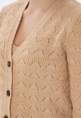 Kadın Kum Triko Hırka - 50293082023