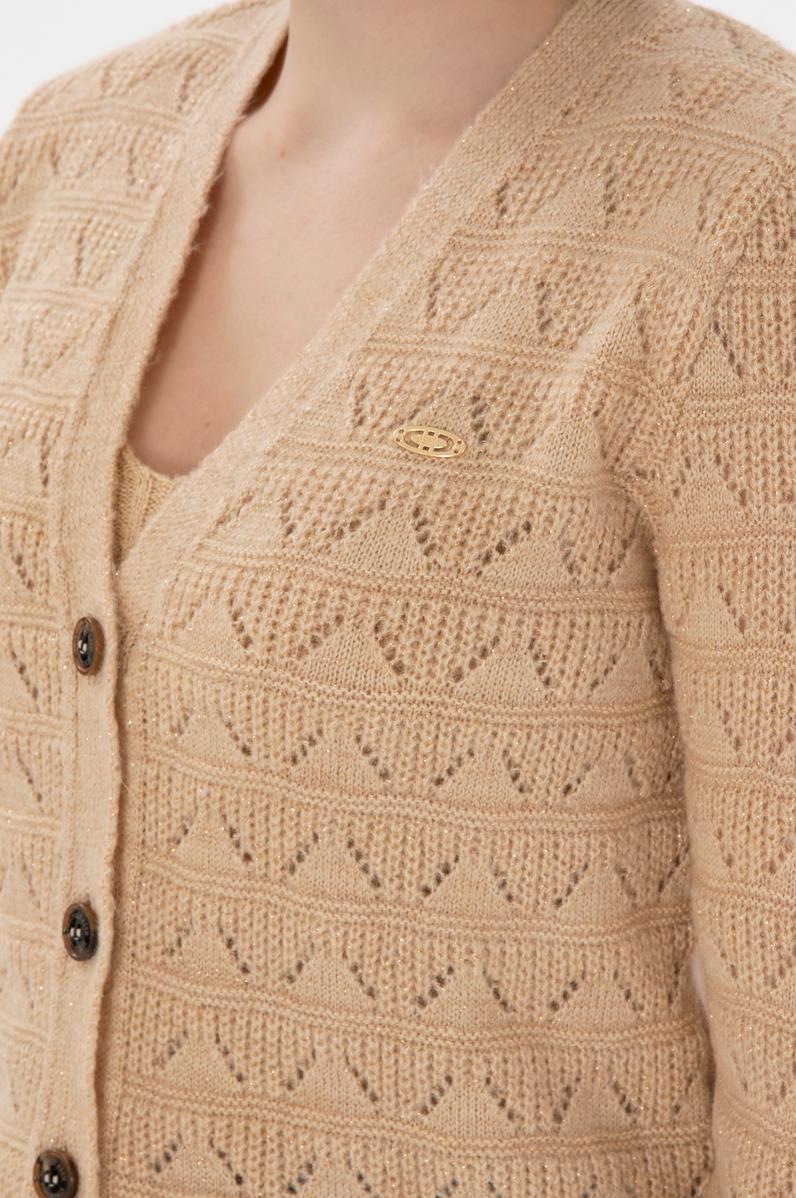 Kadın Kum Triko Hırka