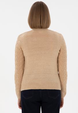 Kadın Kum Triko Hırka - 50293082023