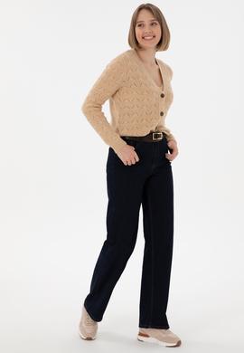 Kadın Kum Triko Hırka - 50293082023