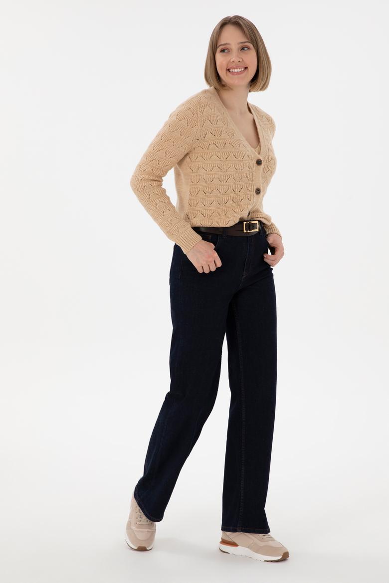 Kadın Kum Triko Hırka - 50293082023