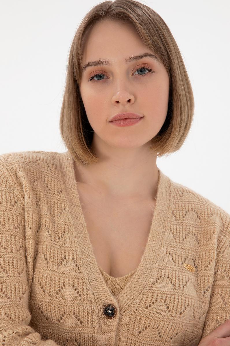 Kadın Kum Triko Hırka