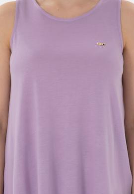 Kadın Lila Kolsuz Bisiklet Yaka Tişört - 50305819037