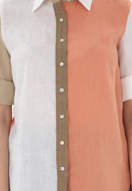 Kadın Somon Uzun Kollu Gömlek - 50283567013