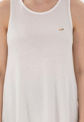 Kadın Ekru Kolsuz Bisiklet Yaka Tişört - 50305819020