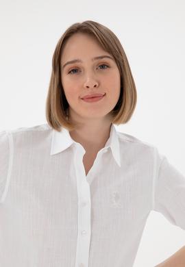 Kadın Beyaz Uzun Kollu Basic Gömlek - 50307694003