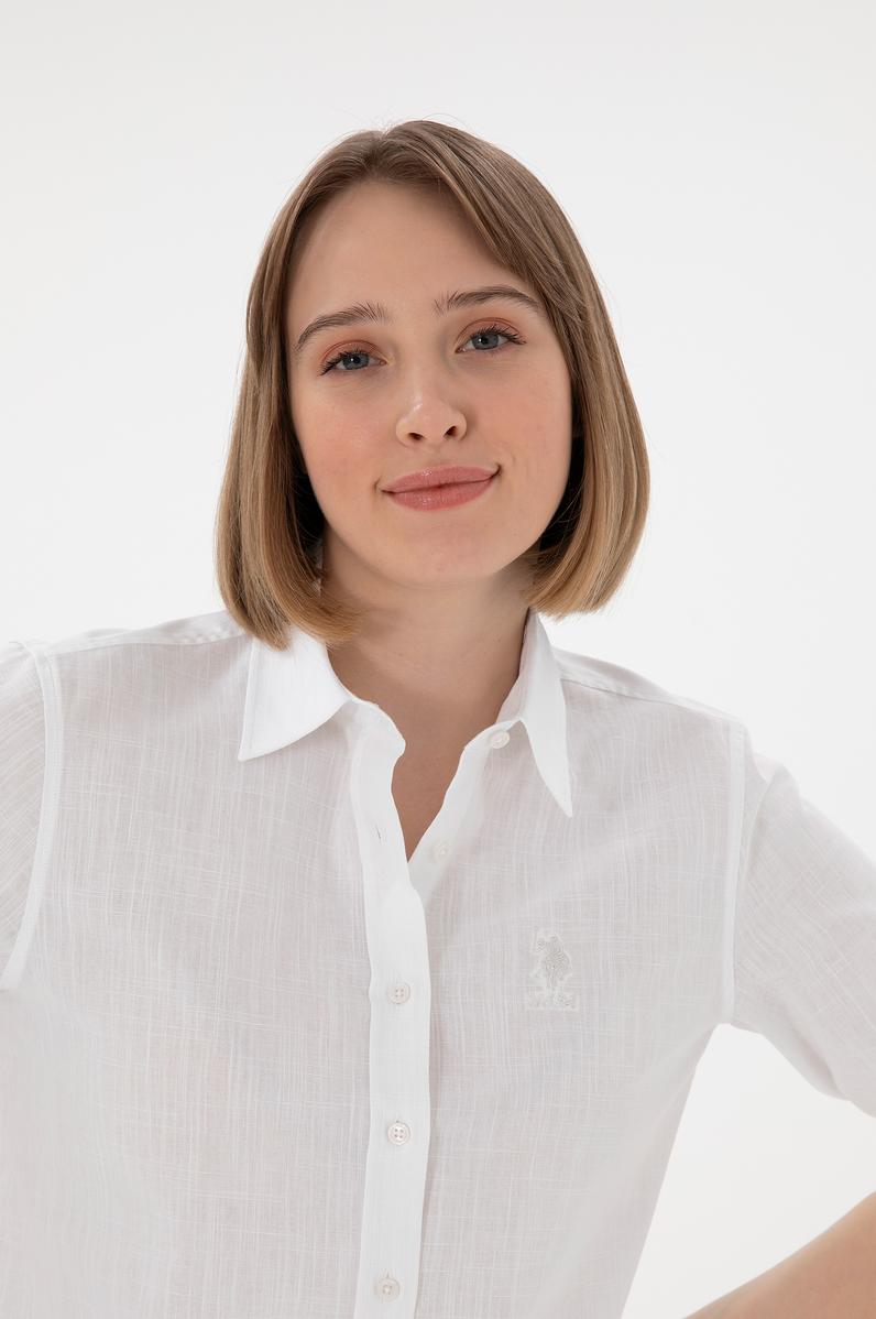 Kadın Beyaz Uzun Kollu Basic Gömlek