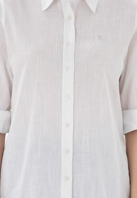 Kadın Beyaz Uzun Kollu Basic Gömlek - 50307694003