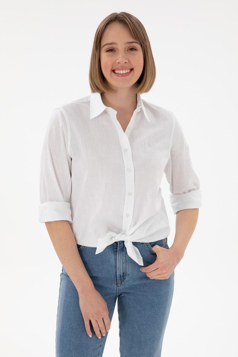 Kadın Beyaz Uzun Kollu Basic Gömlek