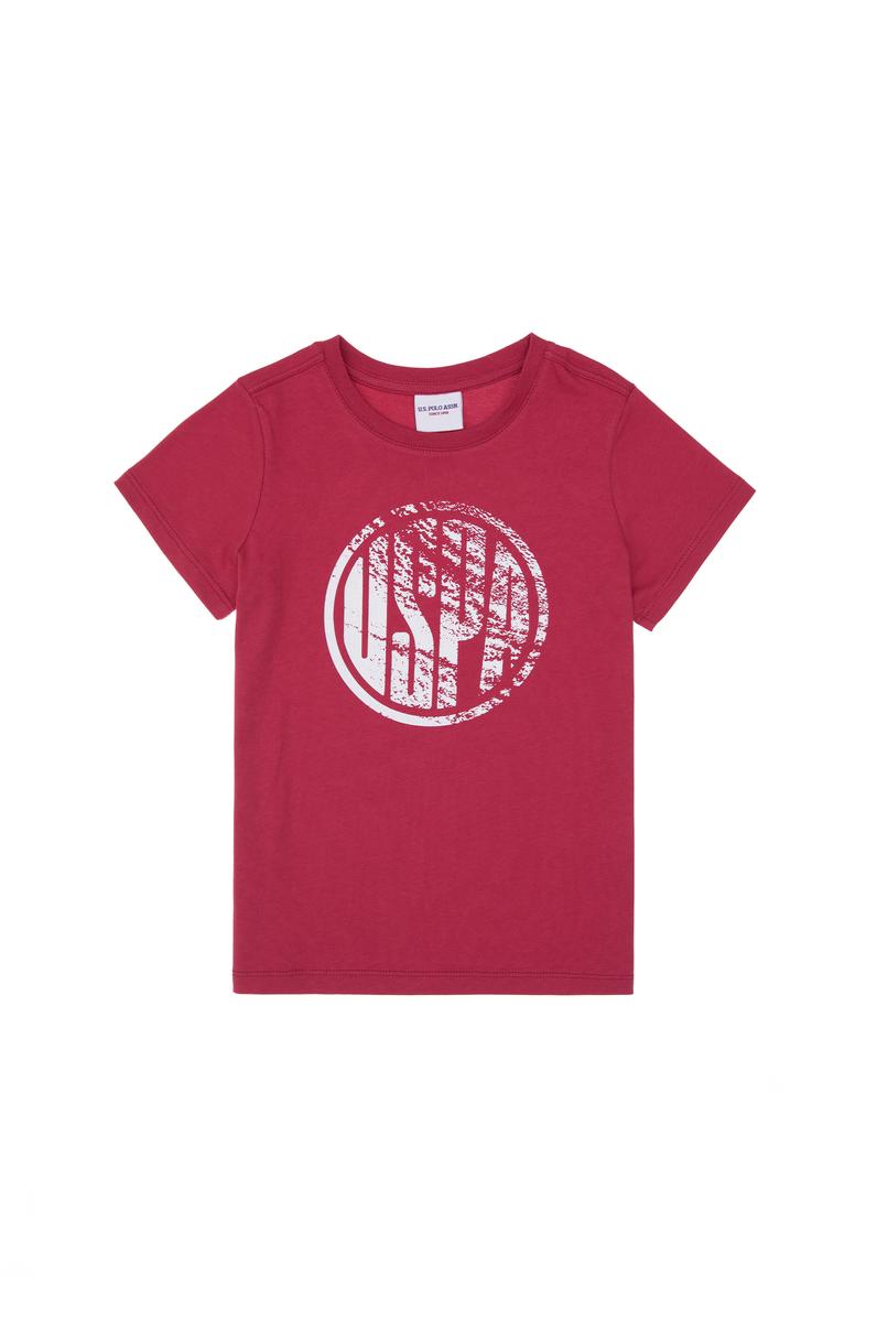 Erkek Çocuk Vişne Basic Bisiklet Yaka Tişört