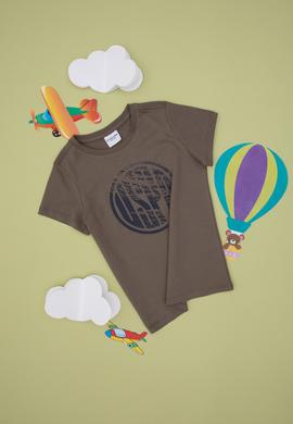 Erkek Çocuk Vizon Basic Bisiklet Yaka Tişört - 50306514126