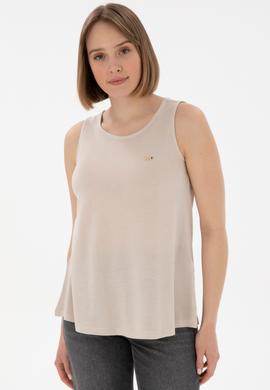 Kadın Taş Kolsuz Bisiklet Yaka Tişört - 50305819005