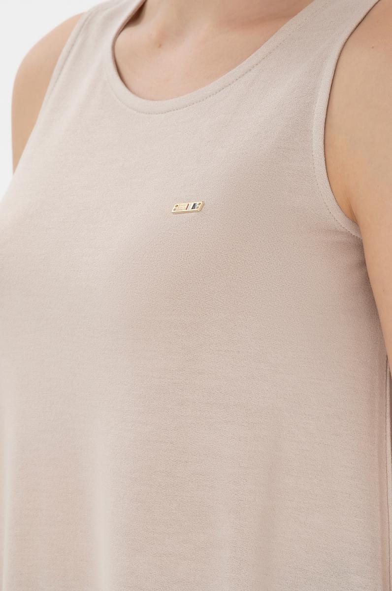 Kadın Taş Kolsuz Bisiklet Yaka Tişört