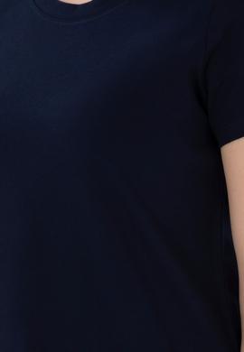 Kadın Lacivert Bisiklet Yaka Basic Tişört - 50305879012