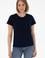 Kadın Lacivert Bisiklet Yaka Basic Tişört