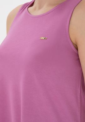 Kadın Pembe Kolsuz Bisiklet Yaka Tişört - 50305819029