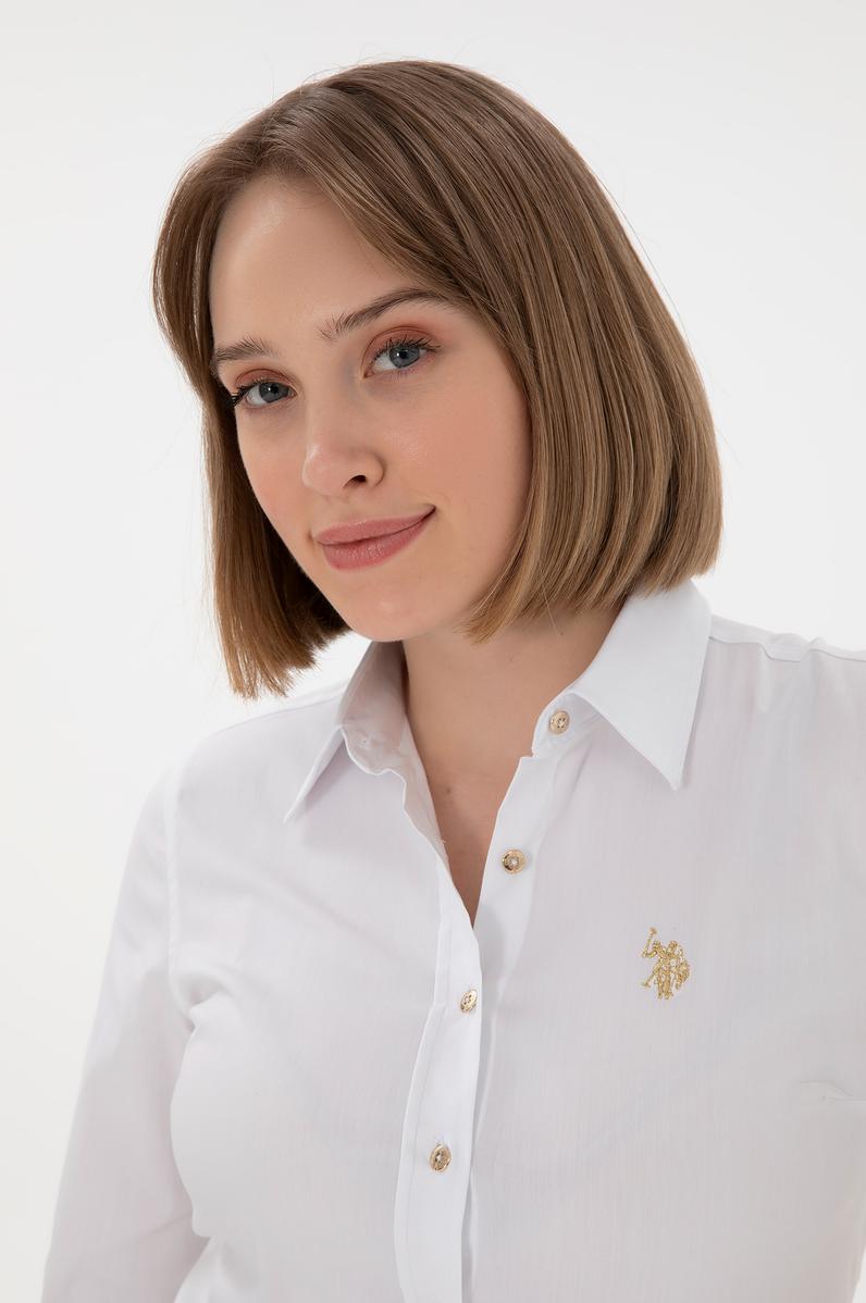 Kadın Beyaz Uzun Kollu Basic Gömlek