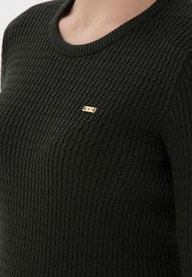 Kadın Yeşil Bisiklet Yaka Basic Kazak - 50312922042