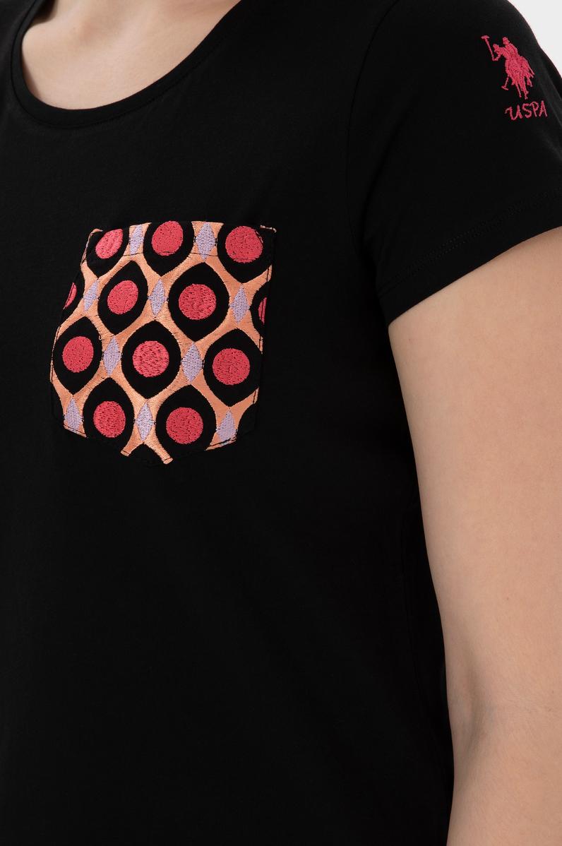 Kadın Siyah Bisiklet Yaka Tişört