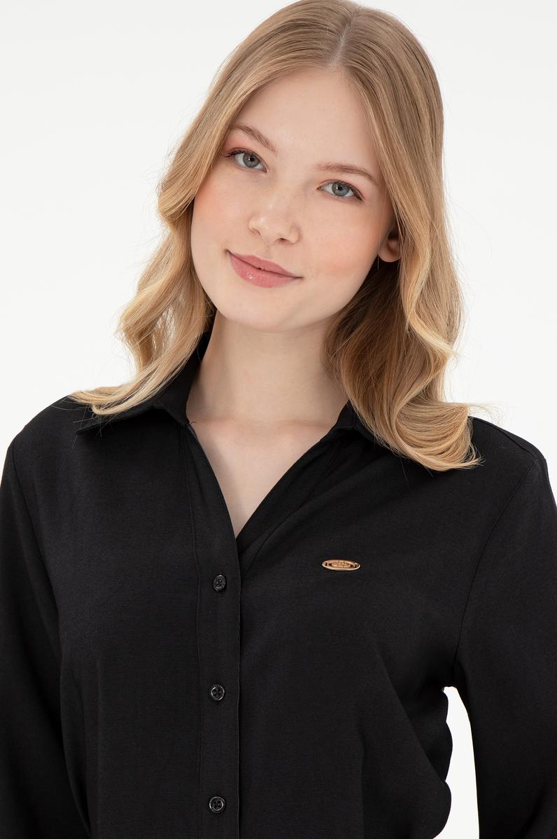 Kadın Siyah Mini Boy Dokuma Elbise